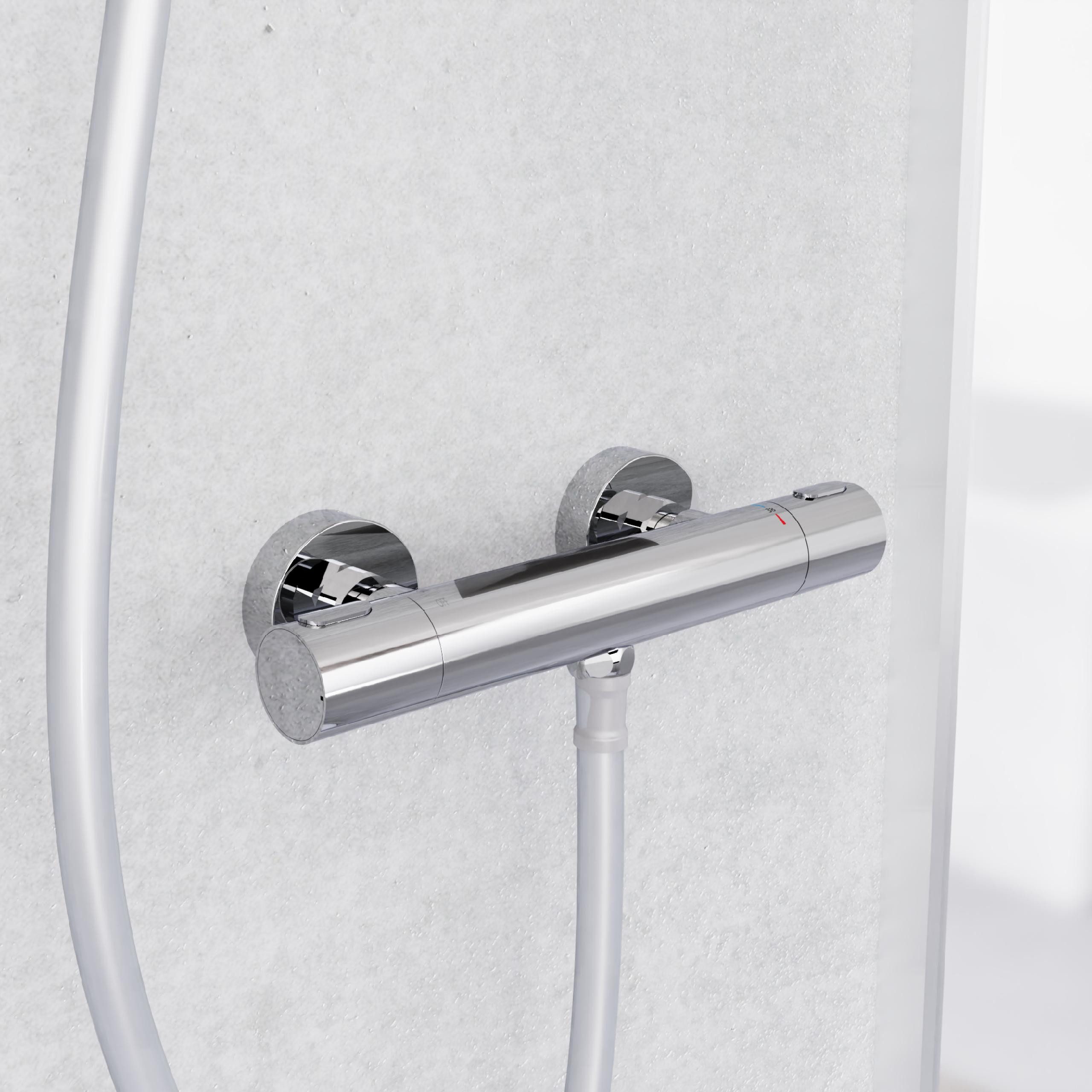 Schütte Duscharmatur LOS ANGELES Eco-Stopp-Funktion, Temperaturskala mit Sicherheitssperre bei 38 °C