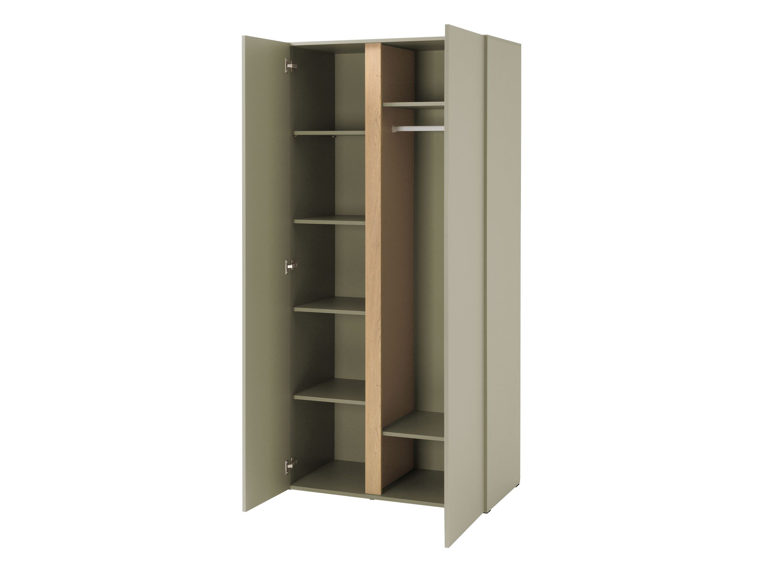 MIRJAN24 Kleiderschrank Luca LC03 (mit zwei Drehtüren) Kleiderstange, Ohne Griffe