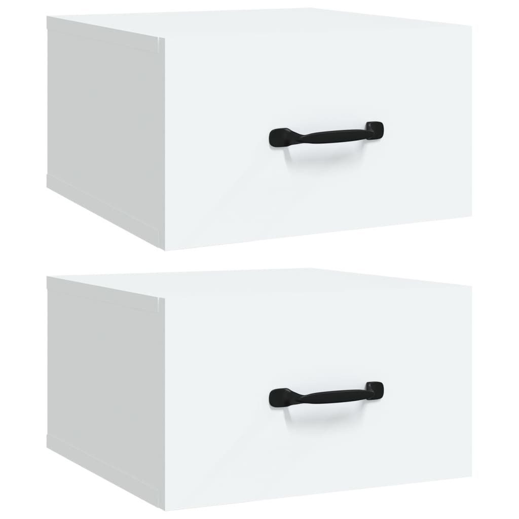Nachttisch Wand-Nachttische 2 Stk Weiß 35x35x20 cm Bett Nachtschrank Nachkonsole