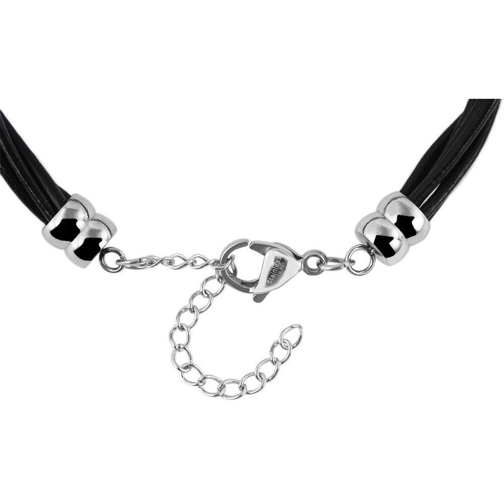 Armband Armband aus Leder mit Zirkonia 20 cm