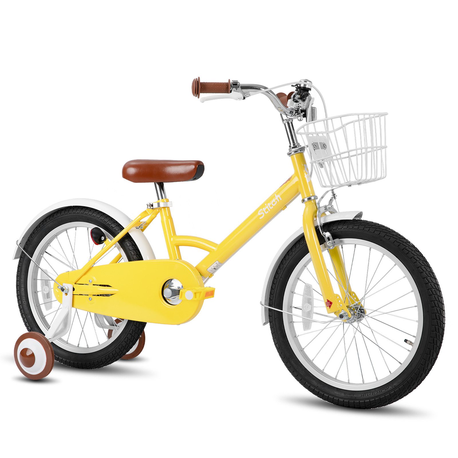 JOYSTAR Kinderfahrrad 12 16 18 Zoll Fahrrad für Kinder 3-6 Jahre alt Jungen und Mädchen, Ausgestattet mit Doppelhandbremsen, Stützrädern, Schutzblechen, Korb