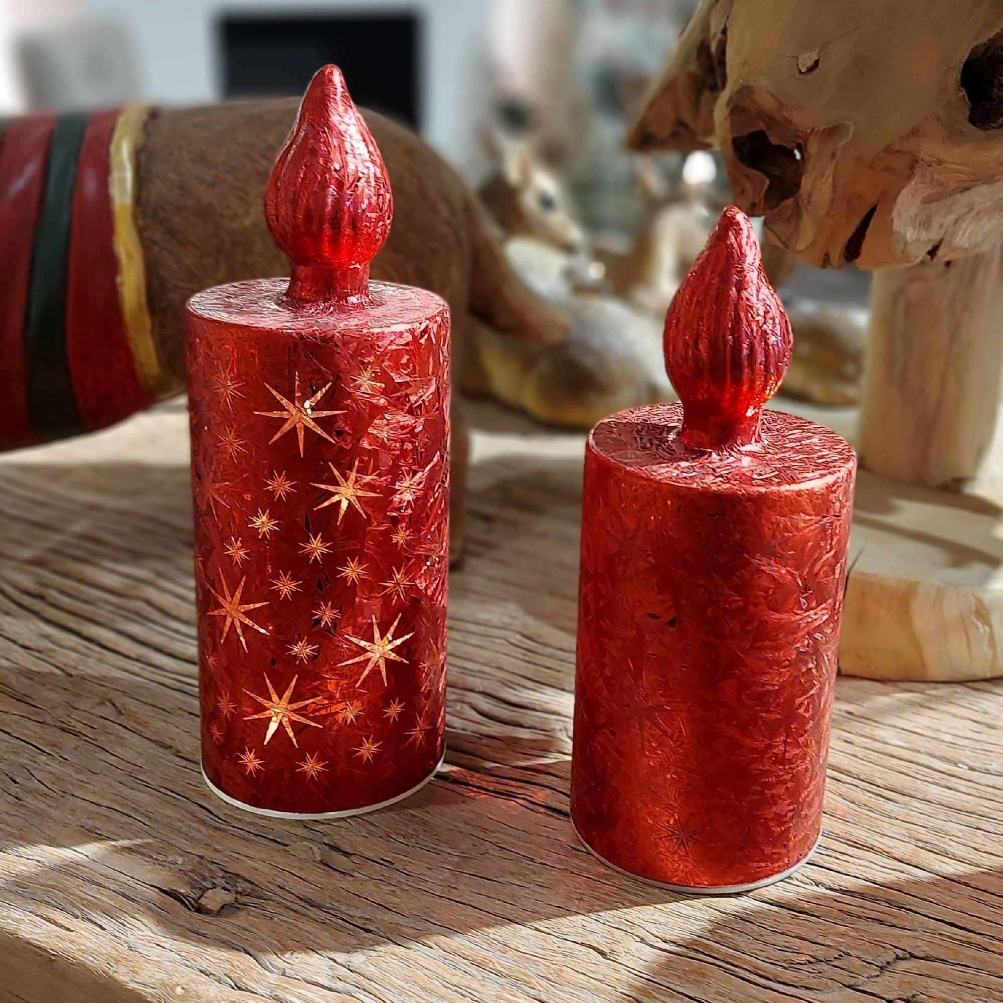 formano Skulptur Frosty, Mit Timerfunktion, Rot, Sterne, H: 19cm