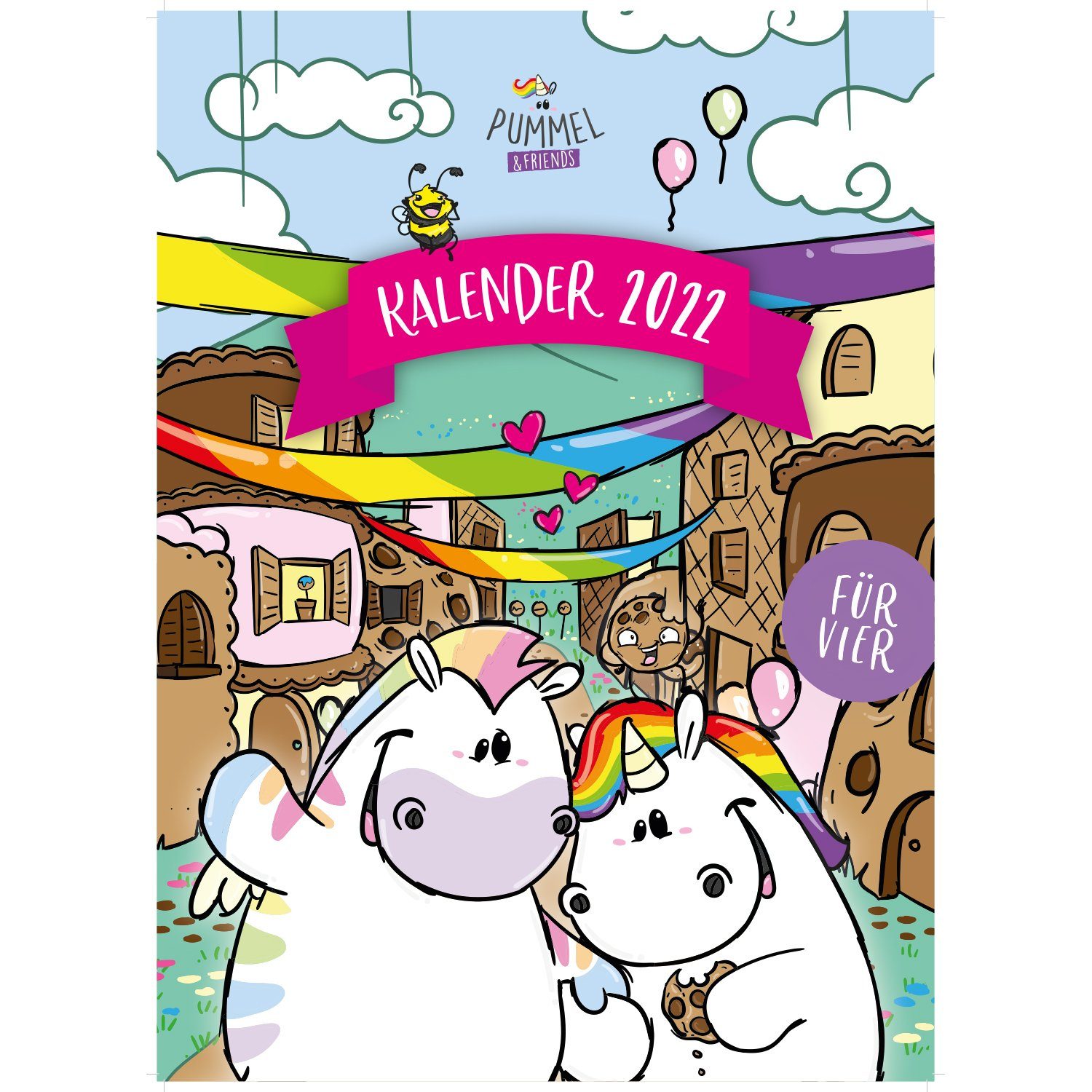 United Labels® Wandkalender »Pummel & Friends Familienkalender 2022 Pummeleinhorn - Wandkalender 