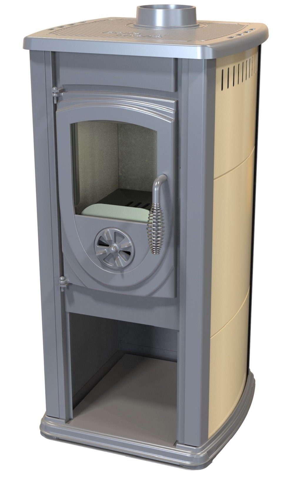 TRGO Kaminofen Okta mit Herdplatte, creme, 3,90 kW günstig online kaufen