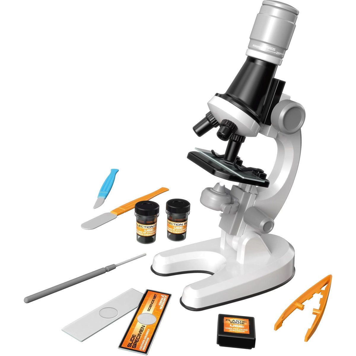 Vedes Kinder Mikroskop Set mit Zubehör, ab 8 Jahren, 1200-fache Kindermikroskop (1200-fache Vergrößerung, Set mit Zubehör)
