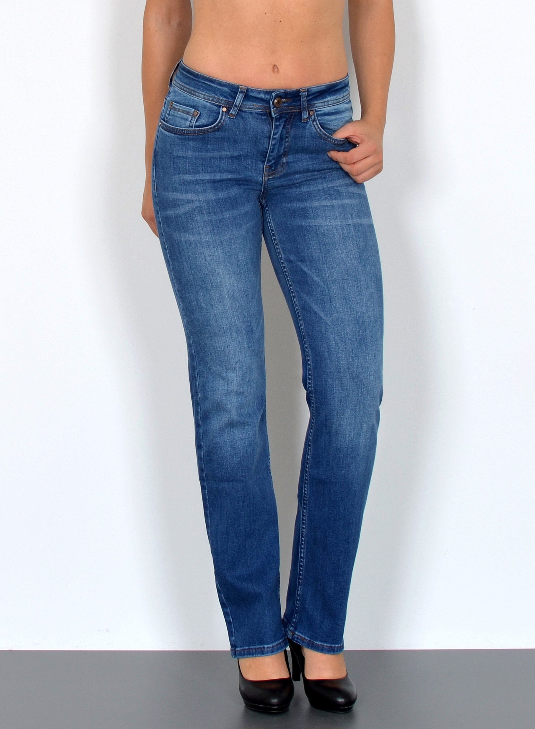 ESRA Straight-Jeans Damen Jeans Straight Leg günstig online kaufen