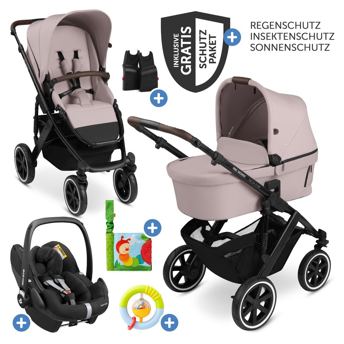 Kombi-Kinderwagen Salsa 4 Air - 3in1 - Pure Edition - Berry
