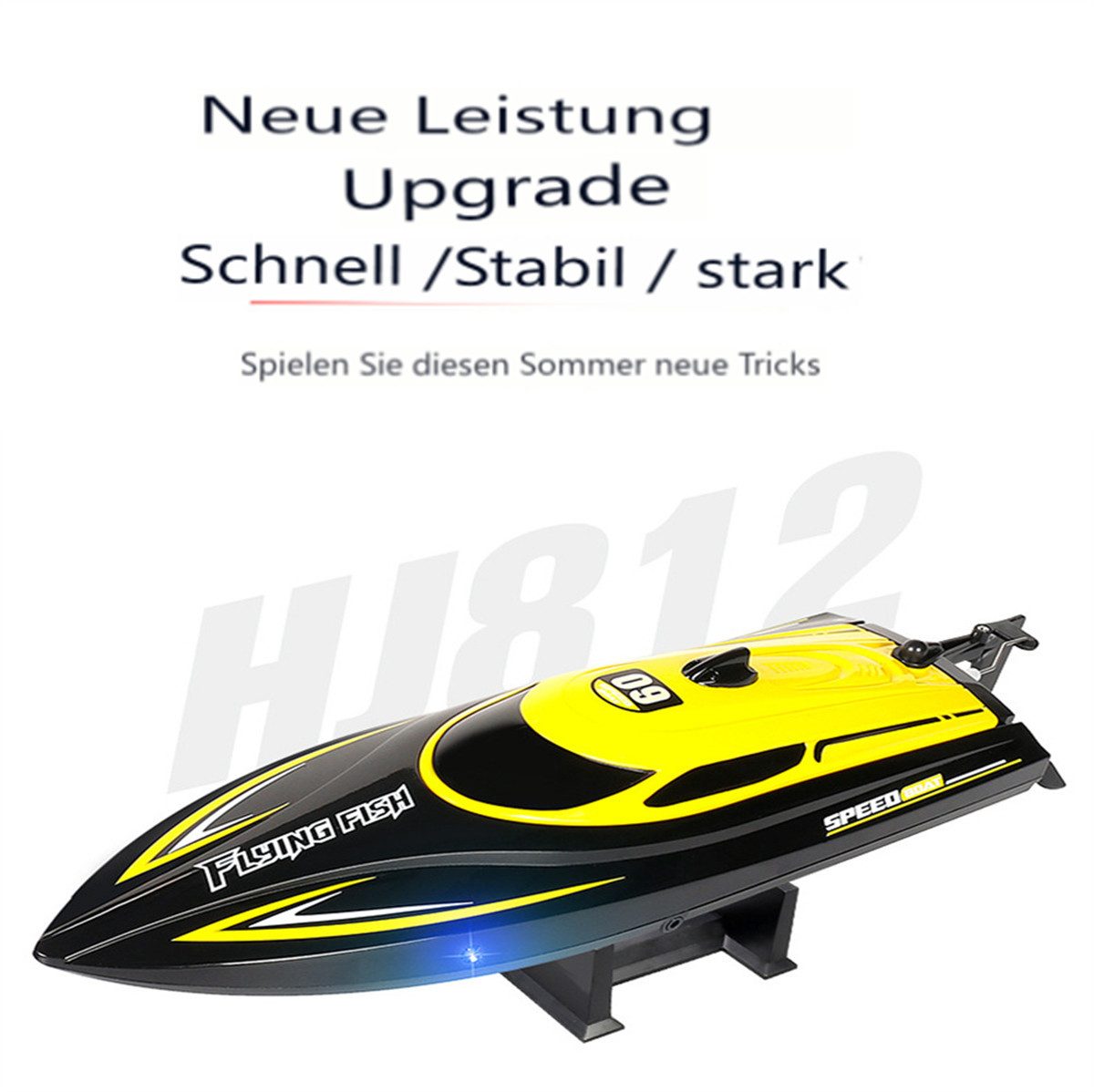 Insma RC-Boot (2,4 GHz Ferngesteuerte Schiffe Schnellboot), 4 Kanäle 25 km/h mit LED Licht