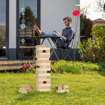 relaxdays Stapelspielzeug XL Wackelturm Holz