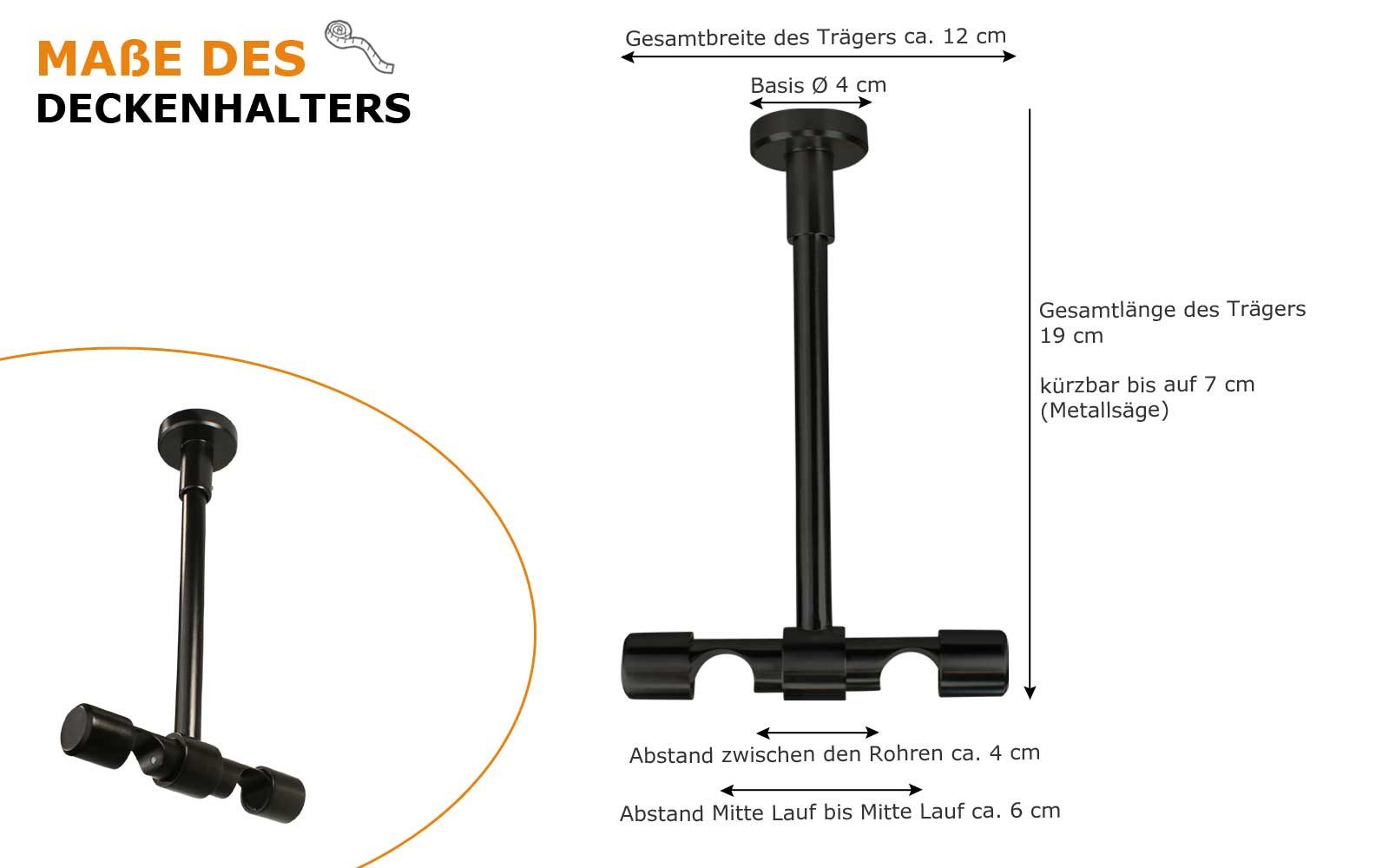 iso-design Deckenträger für Gardinenstangen 20 mm günstig online kaufen