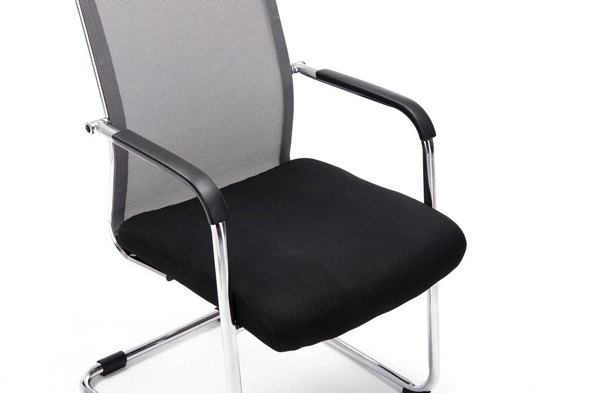 Sitzfläche (Küchenstuhl - Konferenzstuhl Metall Besucherstuhl Wohnzimmerstuhl), TPFLiving mit Netzbezug hochwertig chrom Esszimmerstuhl - Sitzfläche: Gestell: Brent gepolsterter - grau - Two