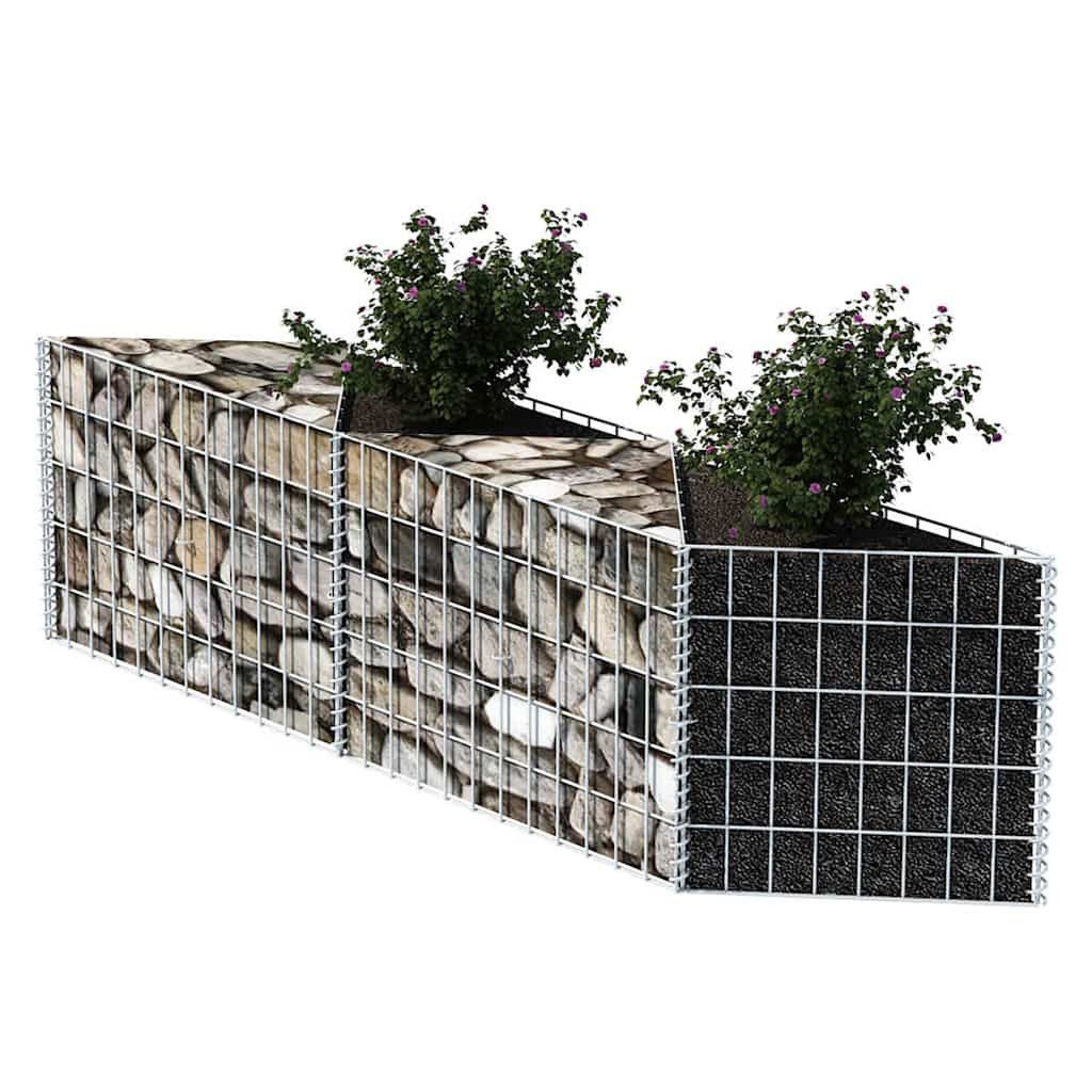 vidaXL Gartenzaun Gabionenkorb Pflanzkasten Gemüse-Hochbeet Stahl günstig online kaufen