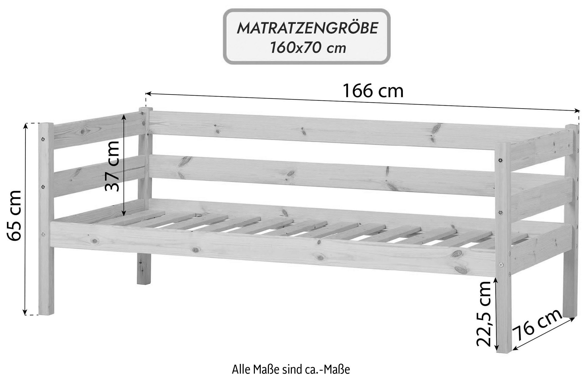 Matratze Farben, ECO wahlweise mit 8 Rollrost in Einzelbett (Set), und natur Comfort Absturzsicherung Hoppekids mit