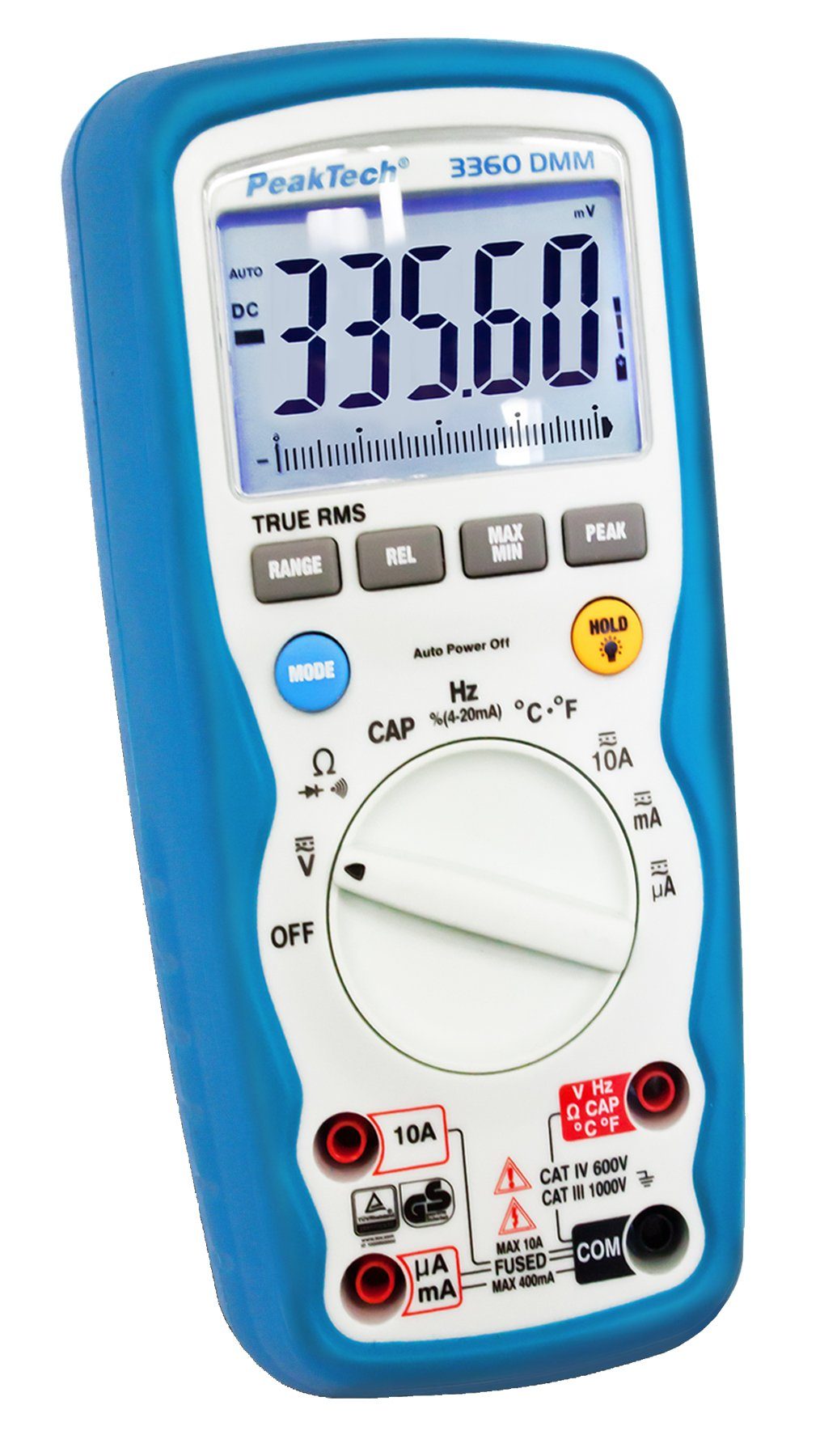 ~40.000 PeakTech Counts PeakTech Multimeter 3360: Digitalmultimeter TRMS ~1000V/10A AC/DC