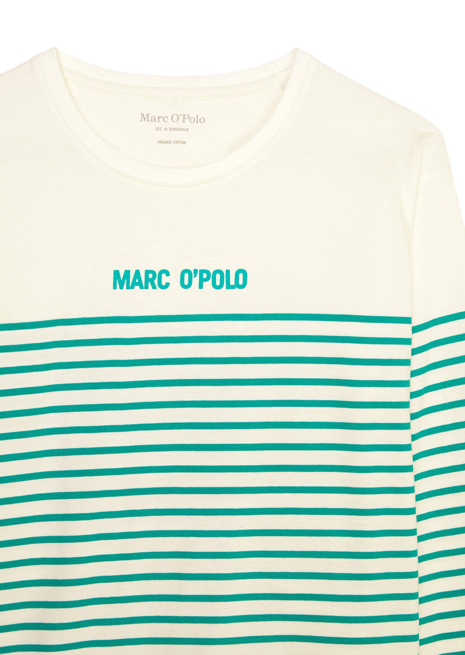 Marc O'Polo Langarmshirt grün softer aus Bio-Baumwolle