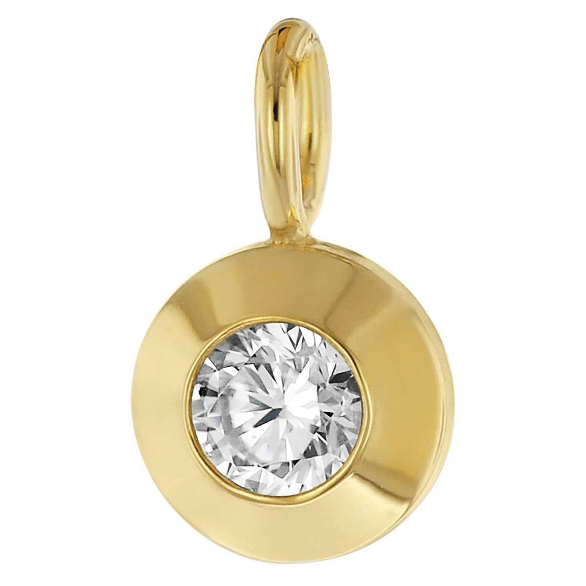trendor Runder Anhänger 21572, für Damen Schmuck Gold 333/8K mit Zirkonia