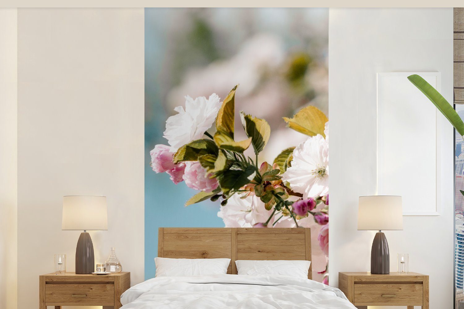 MuchoWow Fototapete Blumen - Blüte - Frühling, Matt, bedruckt, (2 St), Vliestapete für Wohnzimmer Schlafzimmer Küche, Fototapete