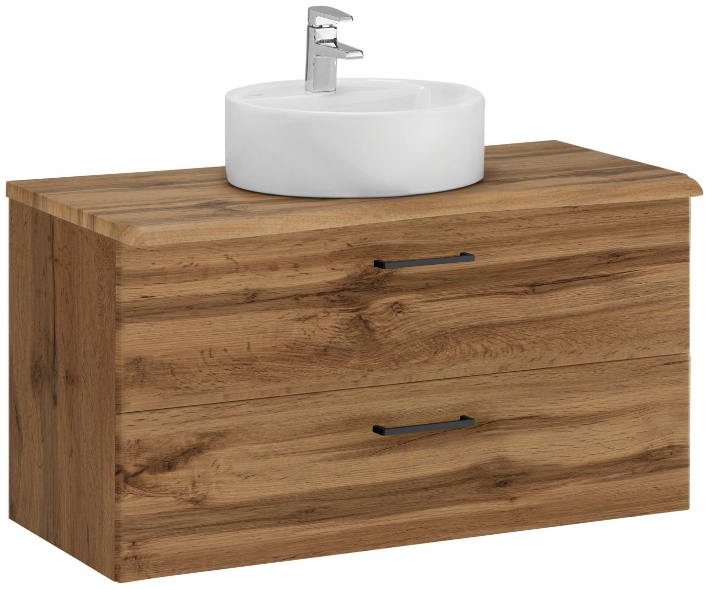 Thumbnail - welltime Waschtisch, Badmöbel in Breite 100 cm, Waschplatz mit 2 Schubladen, Badschrank