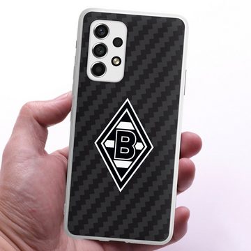 DeinDesign Handyhülle Gladbach Borussia Mönchengladbach Carbon Borussia Raute Carbon, Samsung Galaxy A53 5G Silikon Hülle Bumper Case Handy Schutzhülle