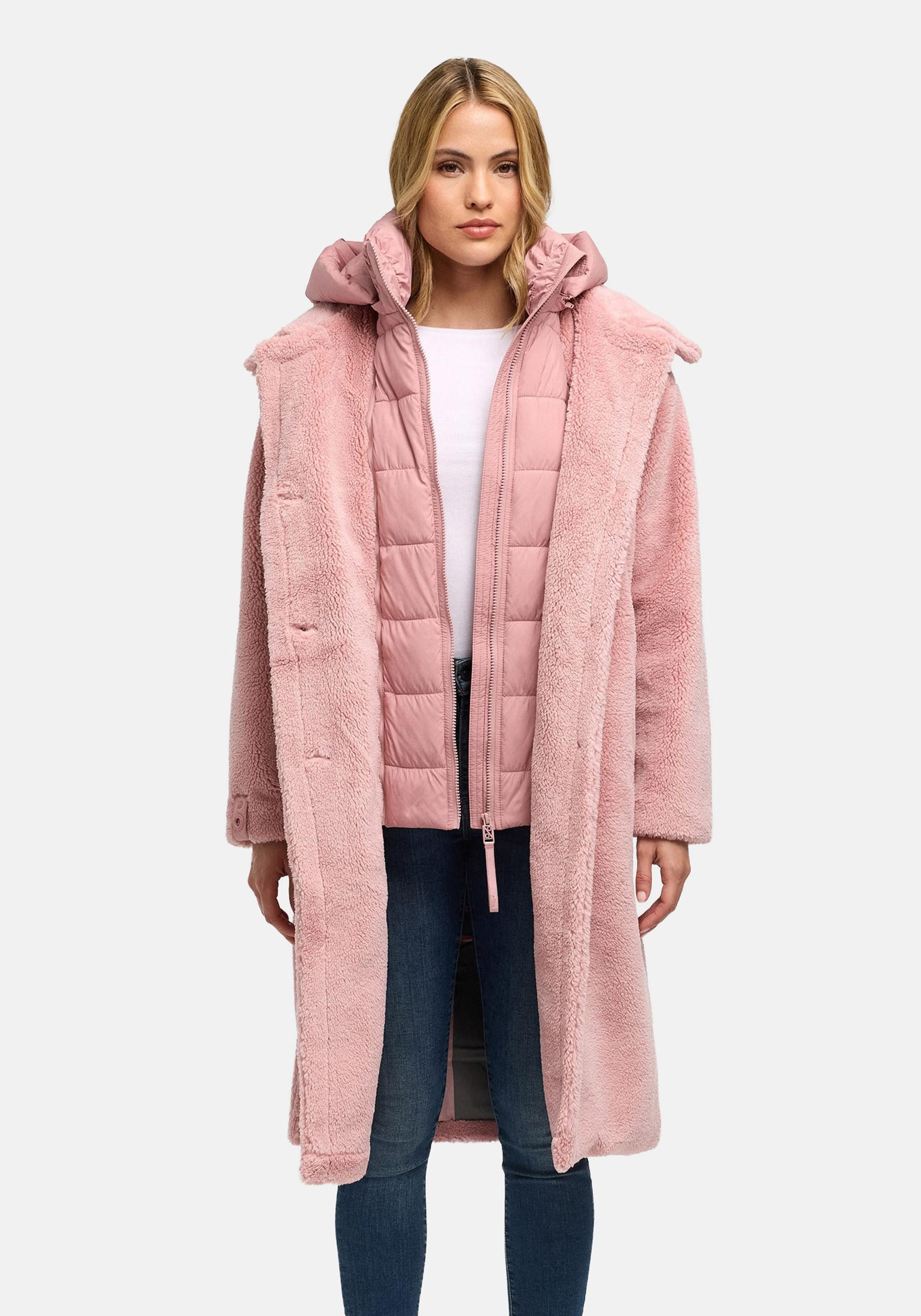 Navahoo Wintermantel Teddyzauber 14 Plüschmantel aus Teddyfleece mit abnehmbarem Krageneinsatz