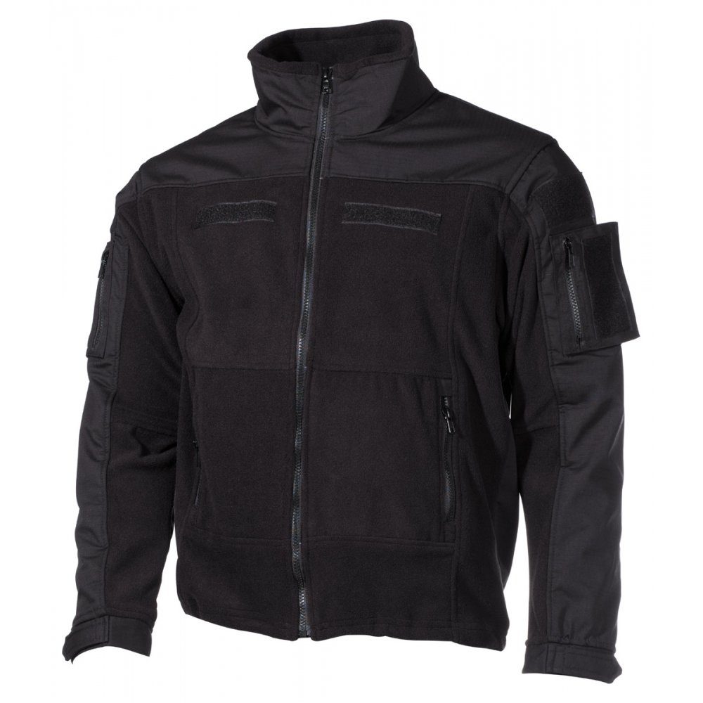MFHHighDefence Fleecejacke Fleece-Jacke, Combat, schwarz - 4XL