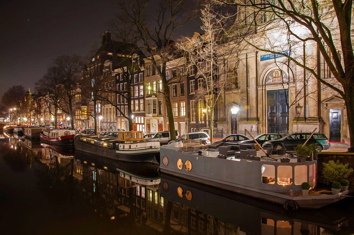 Fototapete Papermoon in Nacht Amsterdam