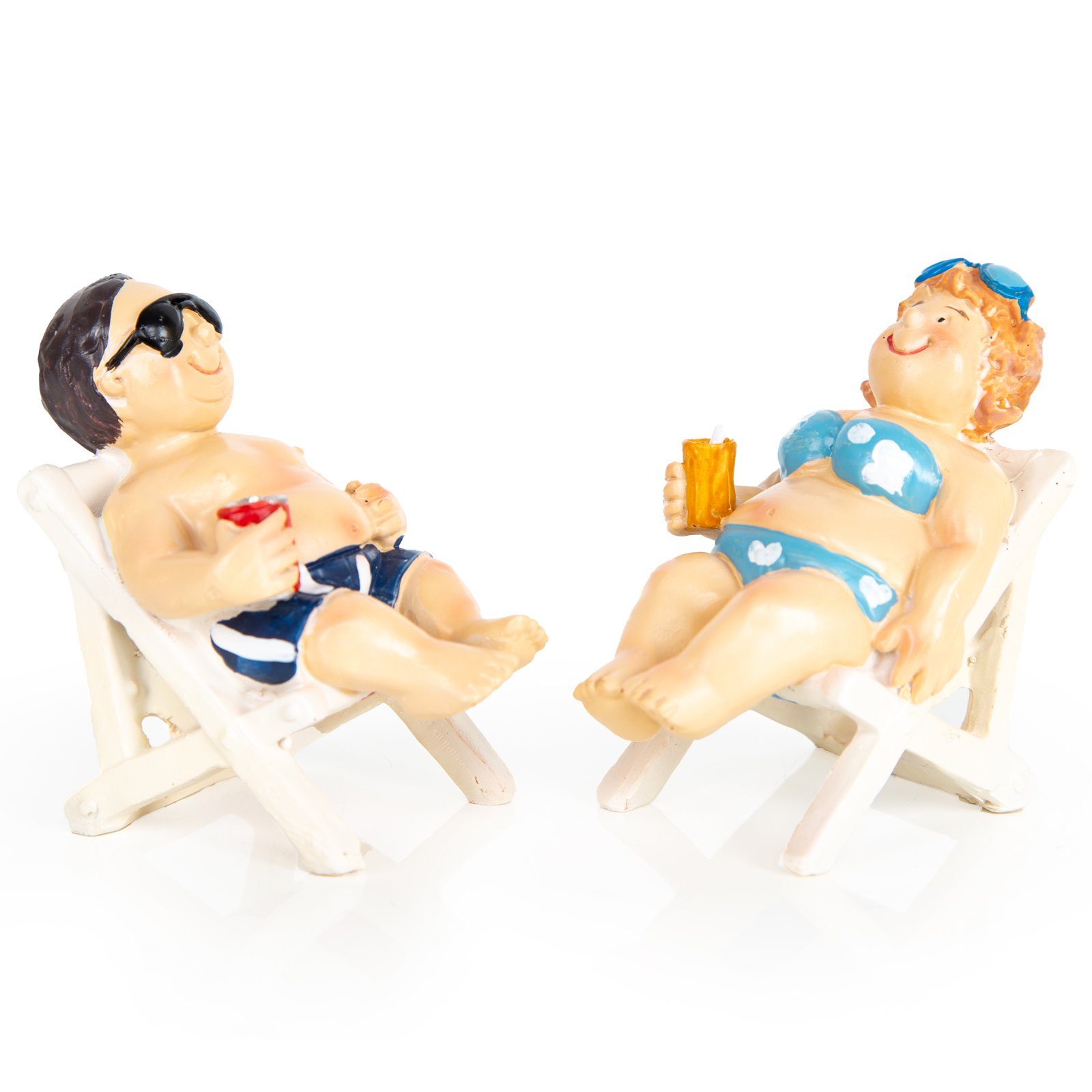 Dekofigur 2 Standurlauber Deko Figur Mann Frau bunt 7 cm
