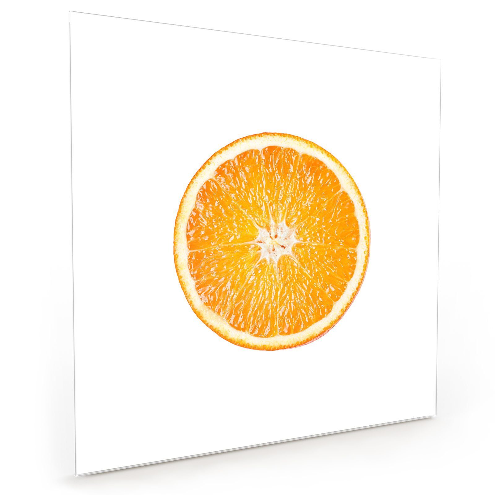 Primedeco Küchenrückwand Küchenrückwand Spritzschutz Glas mit Motiv Orangenscheibe