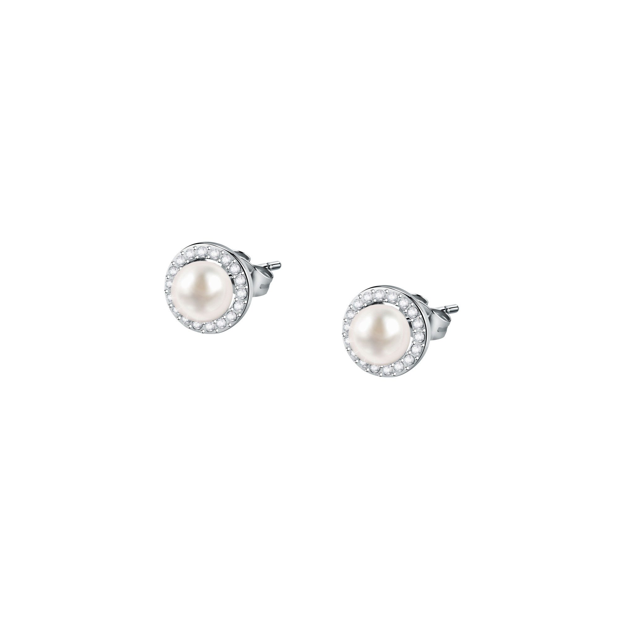 MORELLATO Paar Ohrstecker Perla SAER51 925 Silber Zuchtperle Zirkonia 10 mm Damen