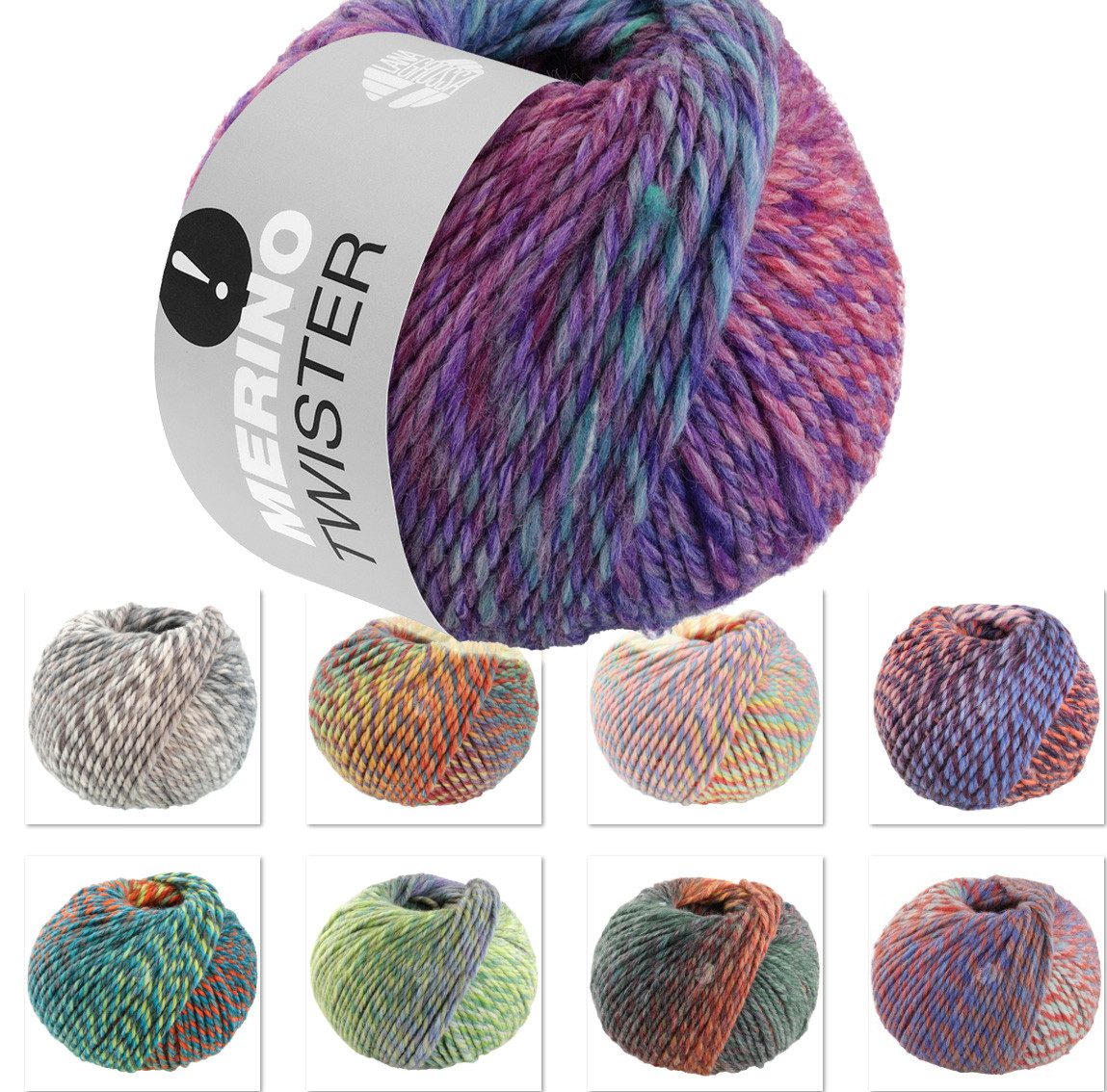 LANA GROSSA Merino Twister dicke Wolle mit Farbverlauf Häkelwolle, 80 m