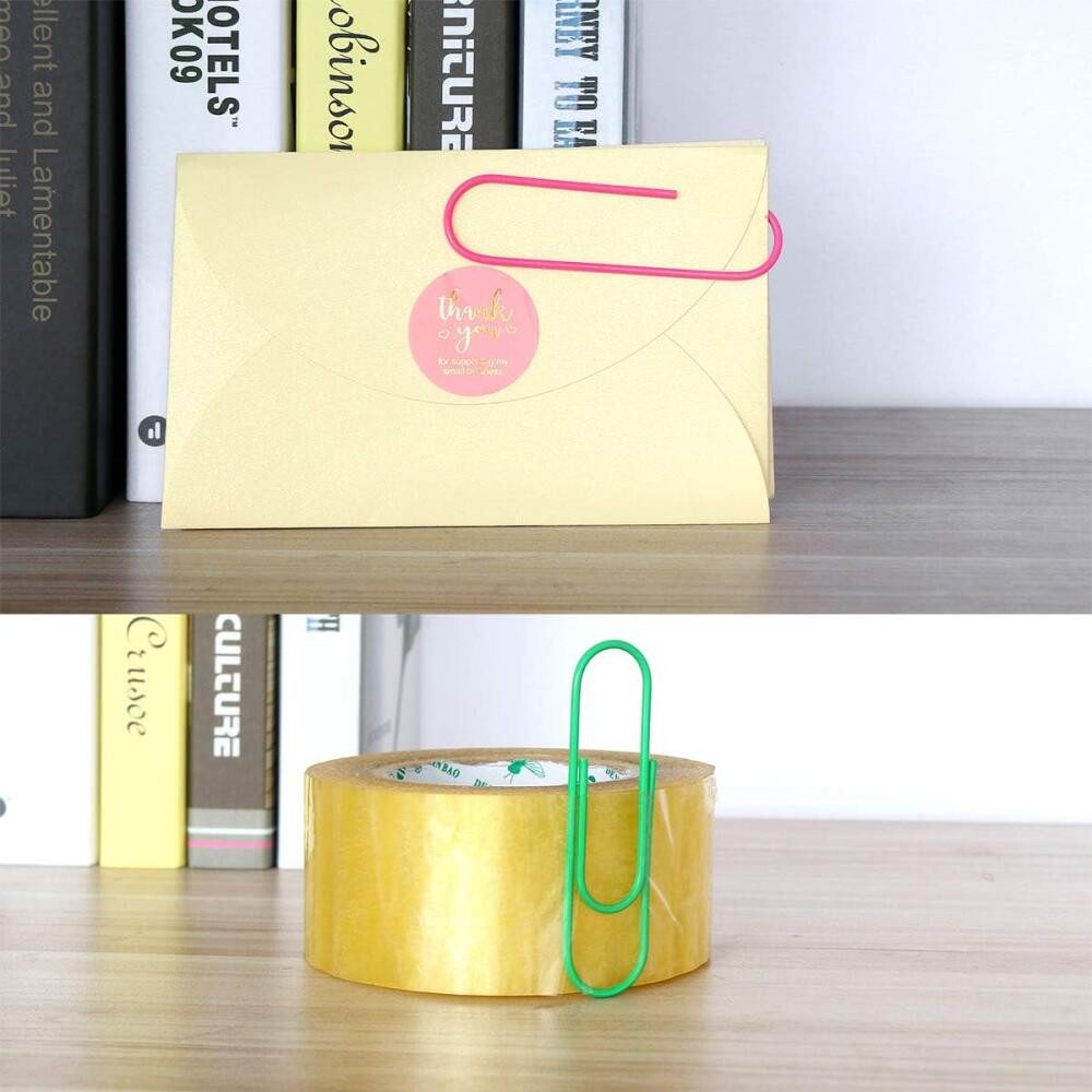 FELIXLEO Büroklammer Büroklammern Groß XXL 100mm Bunte Paperclips