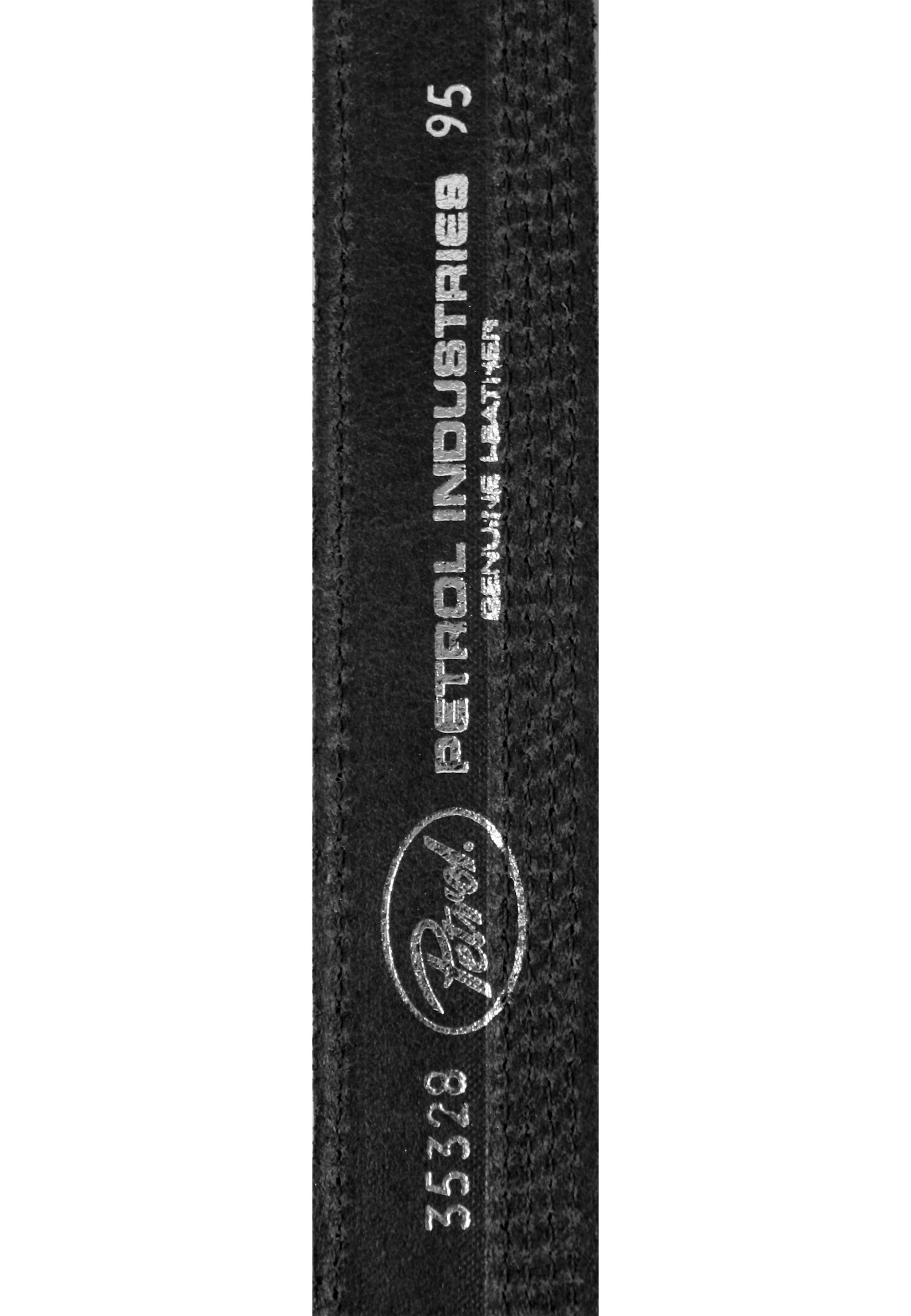 Petrol Industries Ledergürtel mit feinem schwarz-silberfarben Stitching