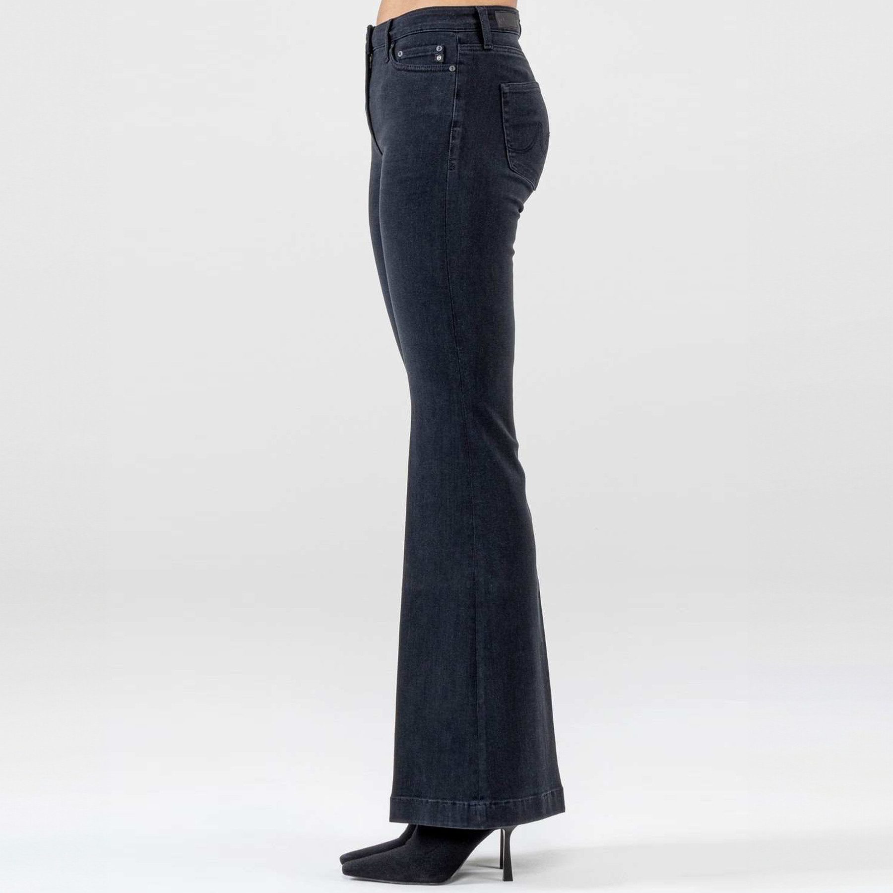 ADRIANO GOLDSCHMIED 5-Pocket-Jeans AG JEANS Flared-Jeans TROPEA Mid Waist - Schwarz