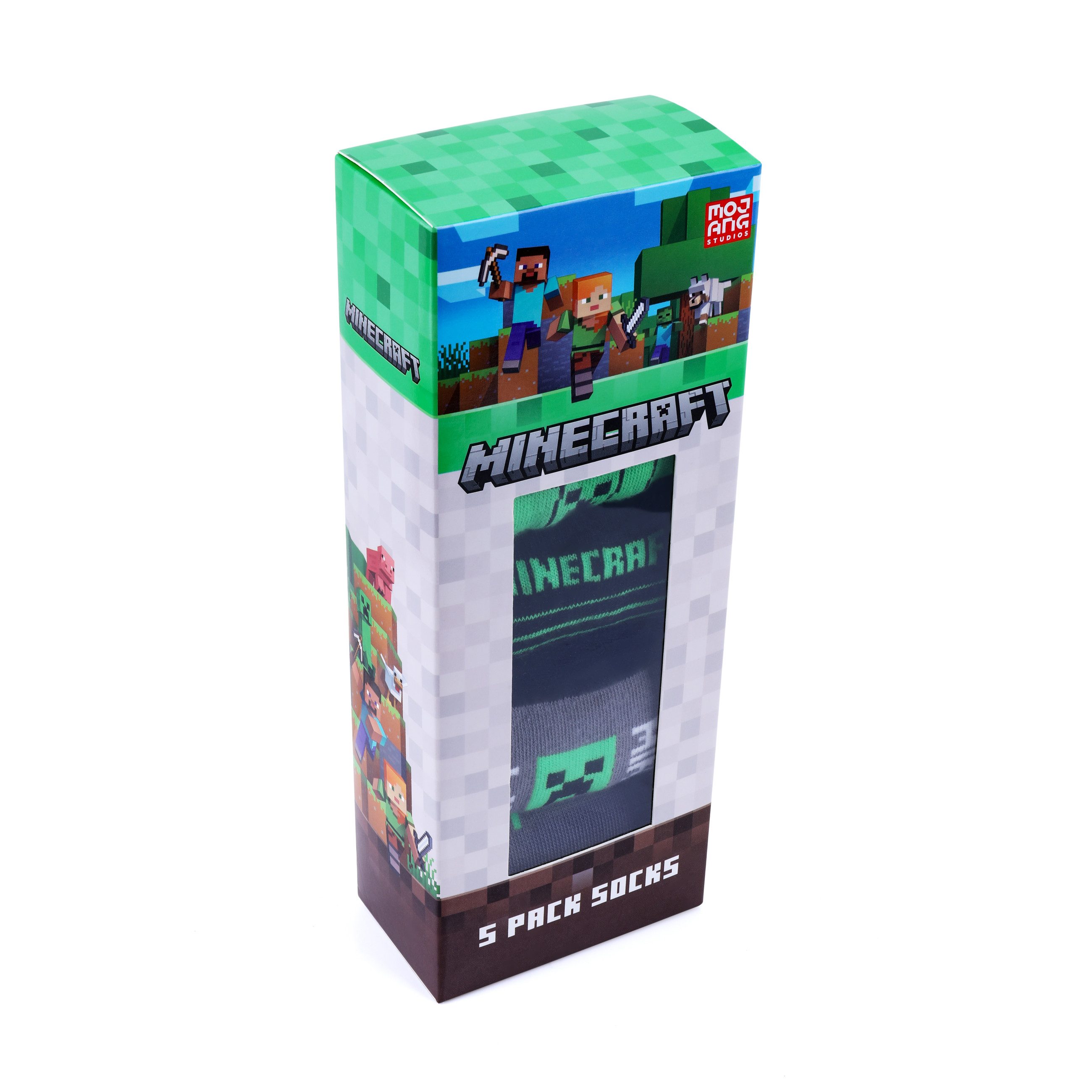 Minecraft Socken Minecraft 5er oder 3er Jungen Socken Strümpfe in Geschenkverpackung (5-Paar)