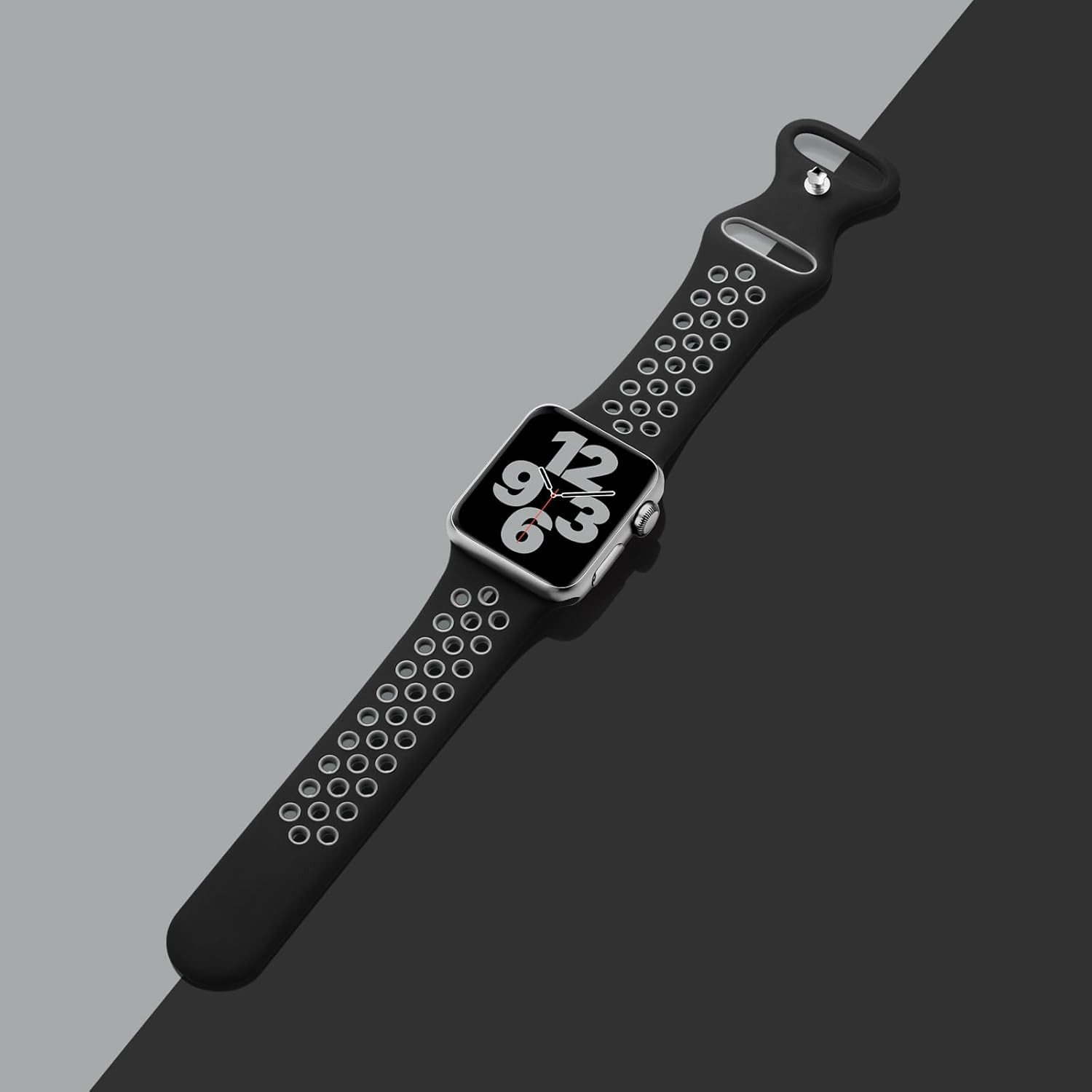 Baker Smartwatch-Armband Apple Watch Armband 44mm 45mm 49mm 46mm 42mm 40mm 41mm 38mm, Silikon Doppelloch Band für iWatch Ultra SE Series 10 9 8 7 6 5 4 3 2 – Bild 3 von 4