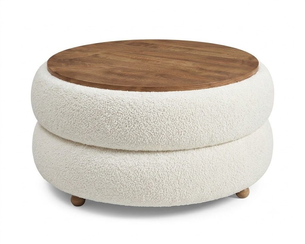 Skye Decor Couchtisch Snug Japandi (1-St), Teddy-Optik mit Buchenholzbeinen