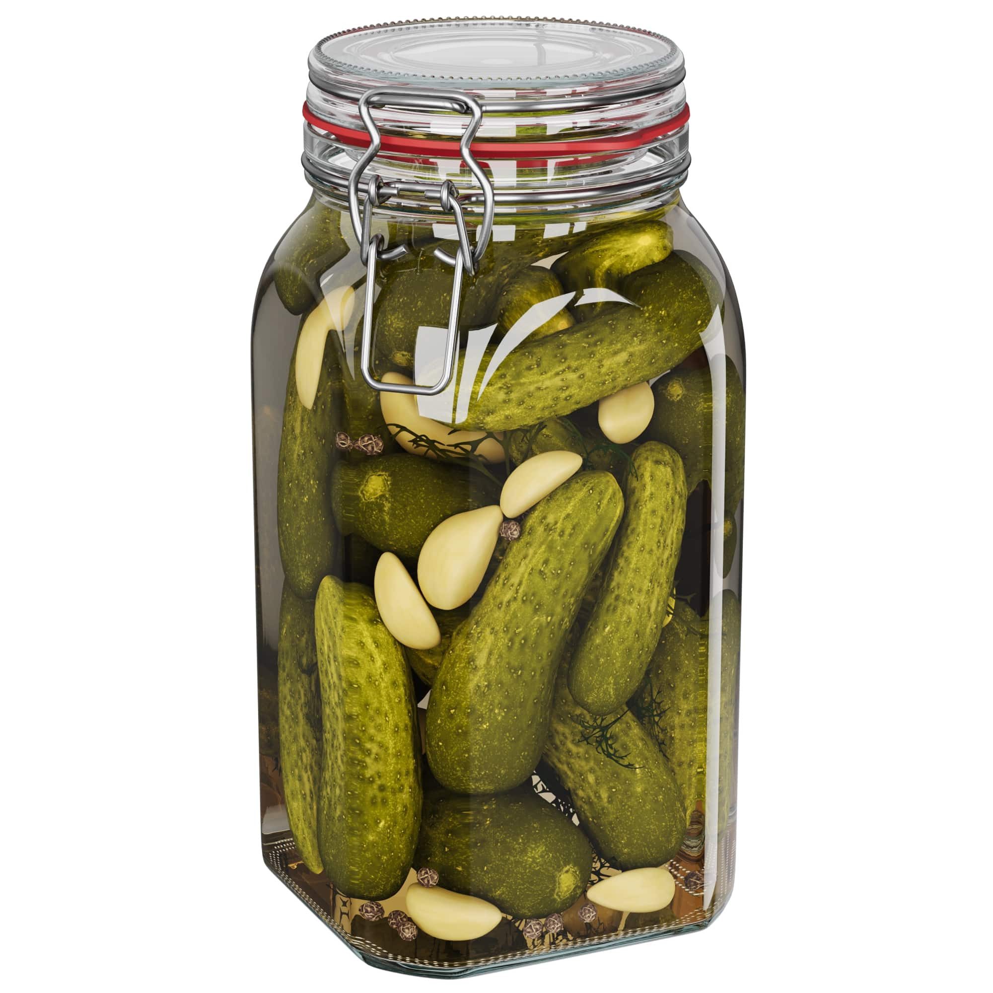 Wellgro Vorratsglas Einmachgläser mit Bügelverschluss eckig, Fermentierglas, (12-tlg)