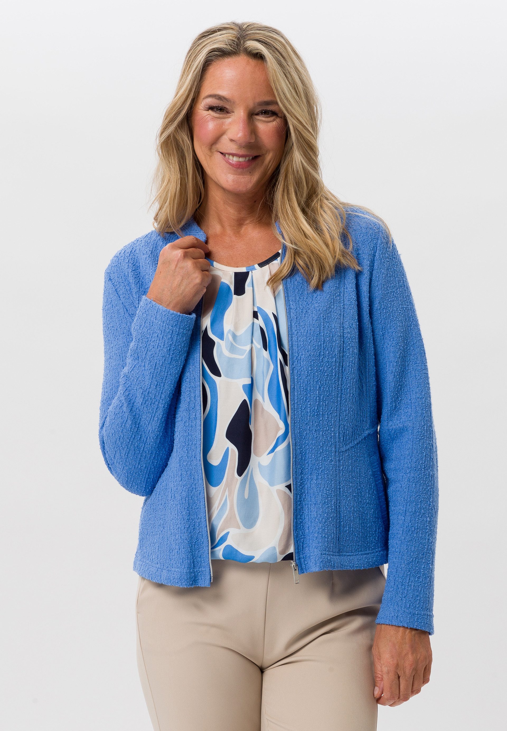 FRANK WALDER Kurzjacke aus Jersey mit Zip günstig online kaufen