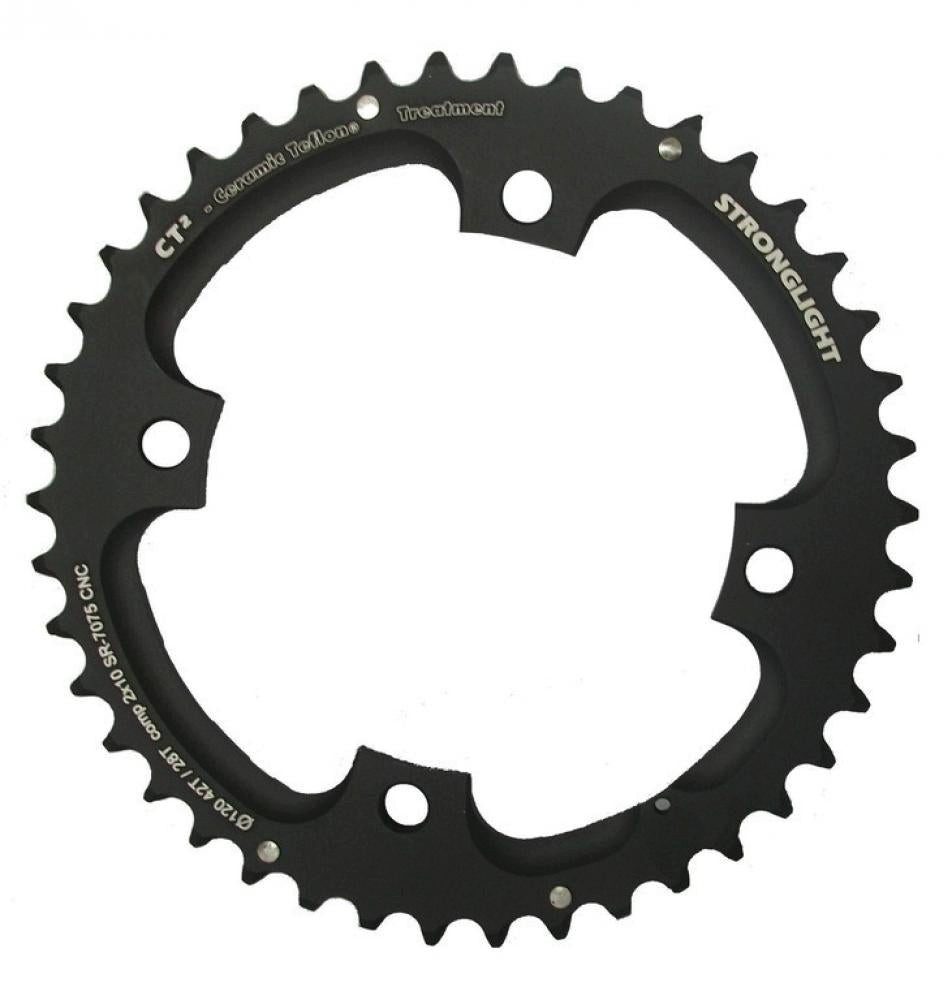Kettenschaltung Stronglight Kettenblatt MTB f Sram 2x10 außen 41 (27) Zähne schwarz