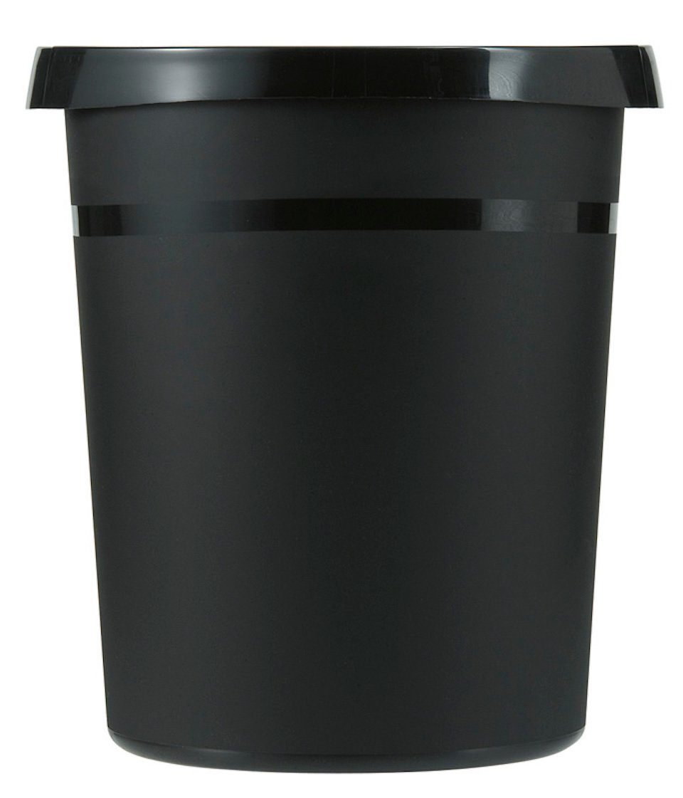 Papierkorb Klassischer Kunststoff, Papierkorb 18L, runder Grau PROREGAL® aus Schwarz