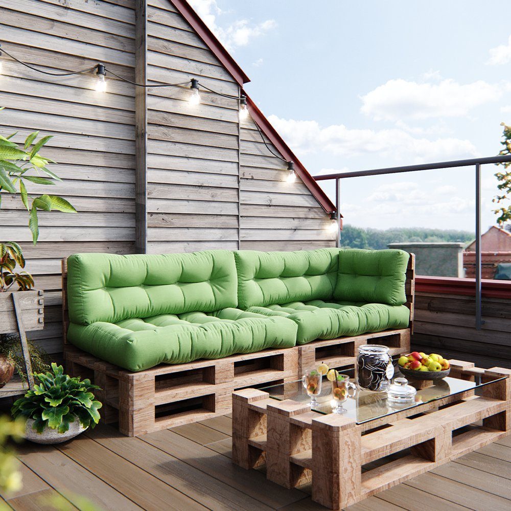 Vicco Palettenkissen Flocken, Grün, 5 Teile