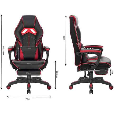 Woltu Gaming-Stuhl (1 St), Bürostuhl höhenverstellbar, 90-145° Neigungswinkel