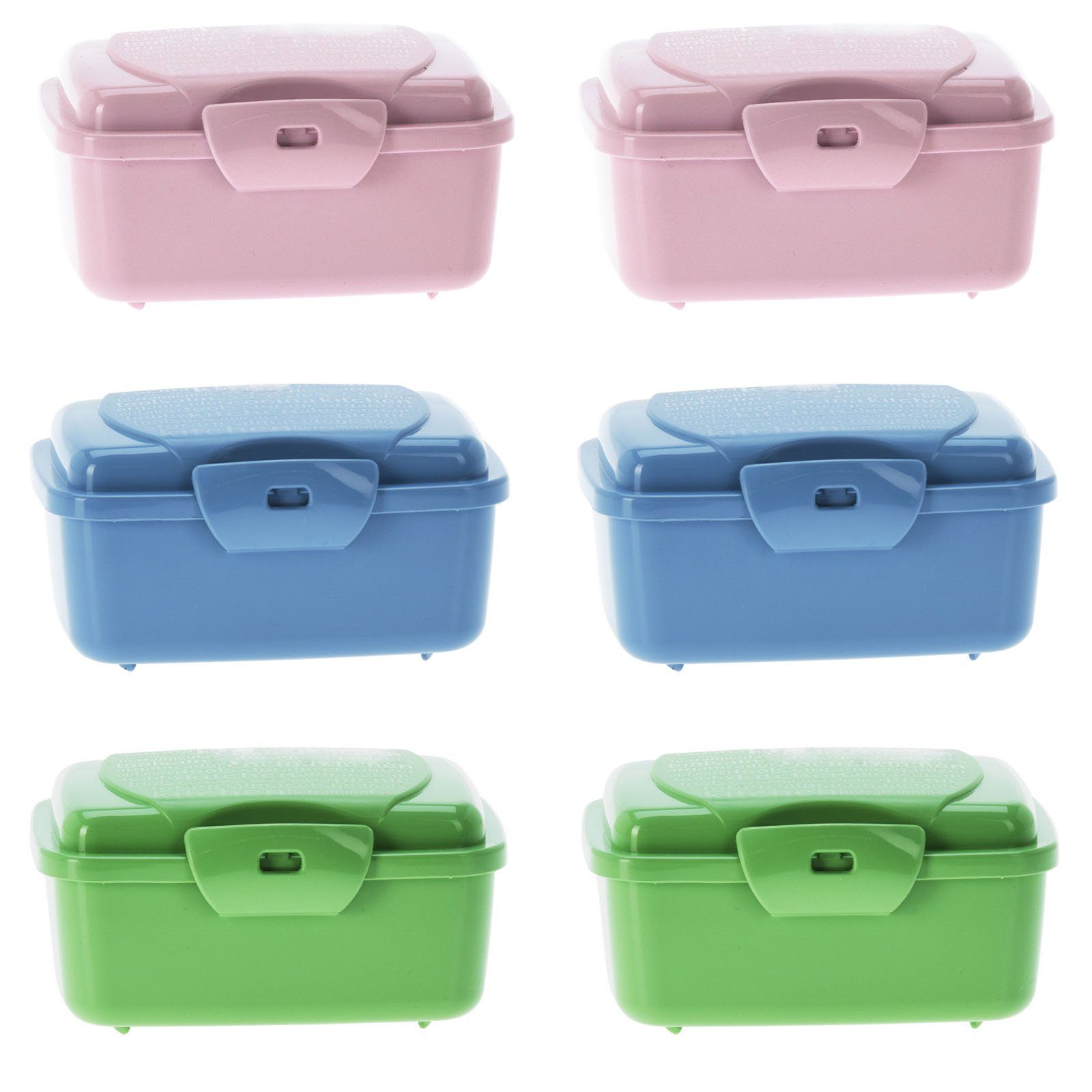 HAC24 Lunchbox Mini Snackbox Aufbewahrungsdose Küche Obst Gemüse Vesperdose, Kunststoff, (6-tlg), 350 ml mit Klick Verschluss