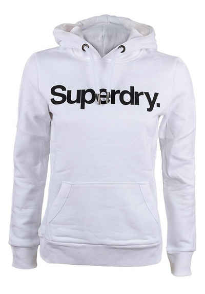 Superdry Kapuzensweatshirt Superdry Damen Hoodie Hoodie mit schwarzem Logoschriftzug