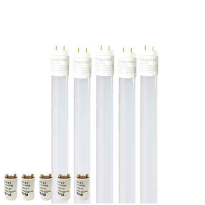 Modee Smart Lighting LED-Leuchtmittel 60cm, 120cm, 150cm T8 LED Glas Röhre Tube Leuchtstoffröhre inkl., 5 St., Kaltweiß, Set
