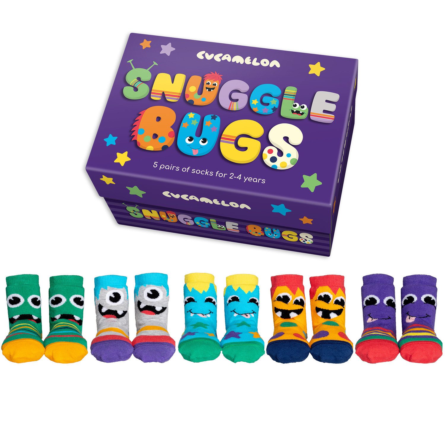 Cucamelon Freizeitsocken Snuggle Bugs Cucamelon Monster Socken für Kleinkinder (5 Paar)