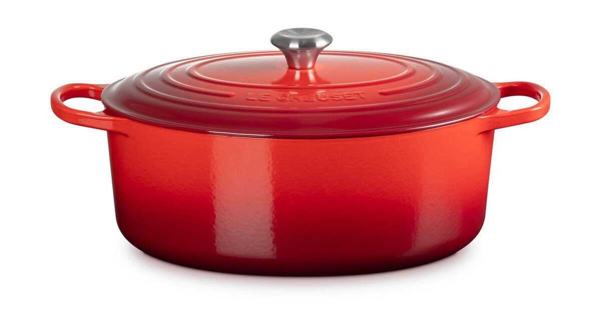 LE CREUSET Bräter Bräter mit Deckel 35 cm Signature Kirschrot