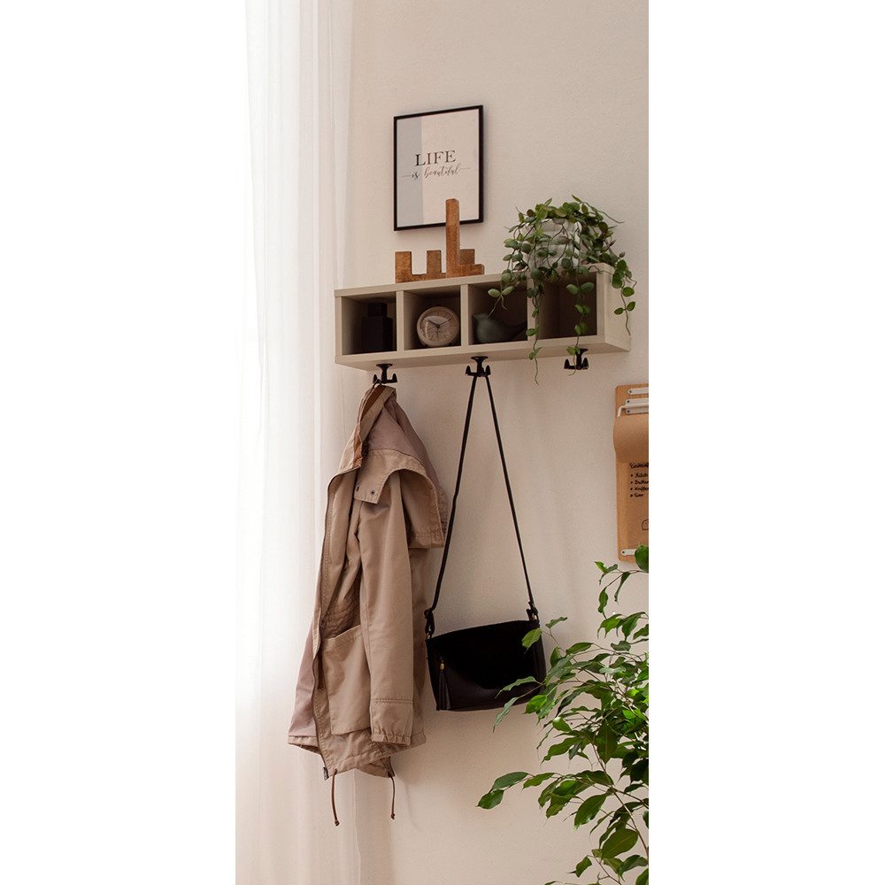 Lomadox Wandregal LORCA-80, beige cremebeige 3 günstig online kaufen