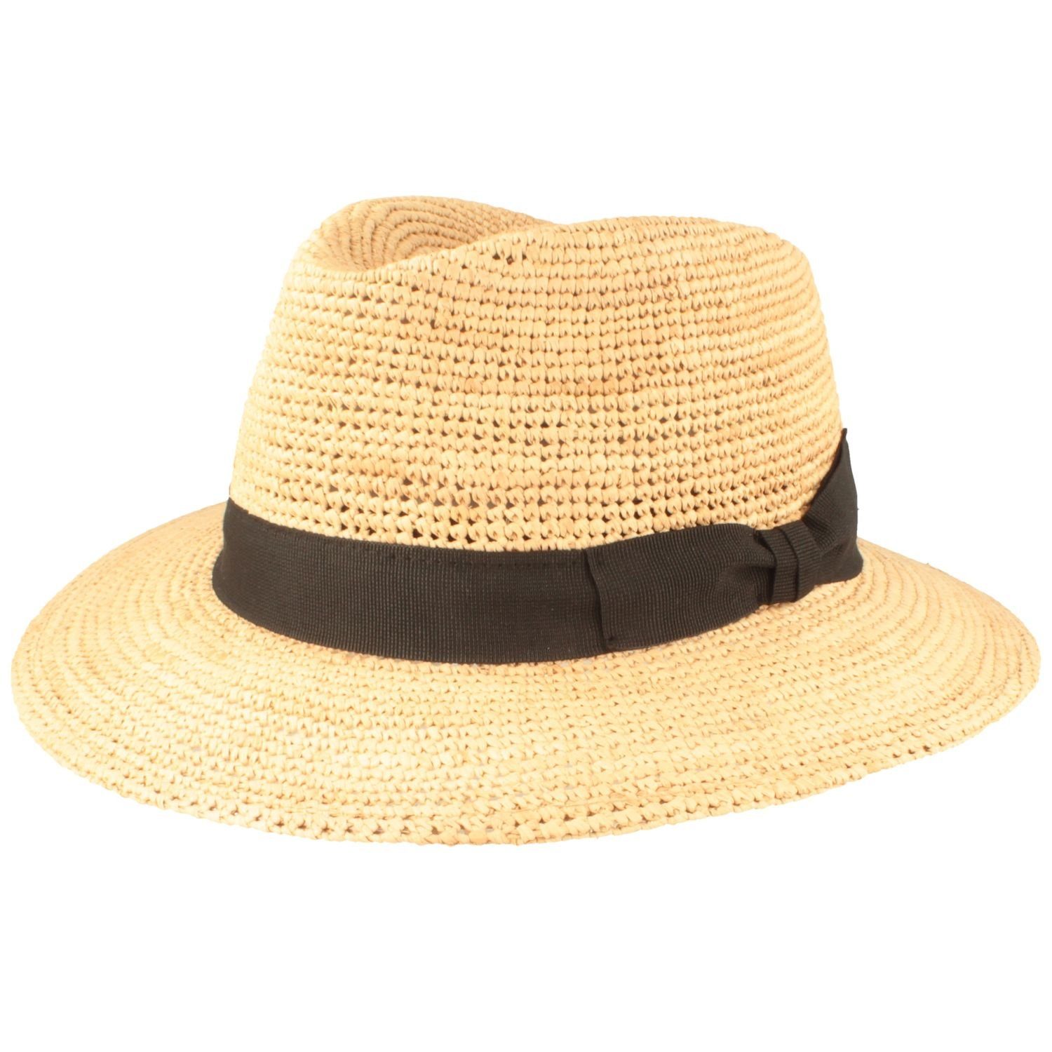Breiter Strohhut Knautschbarer Raffia Crochet Traveller günstig online kaufen