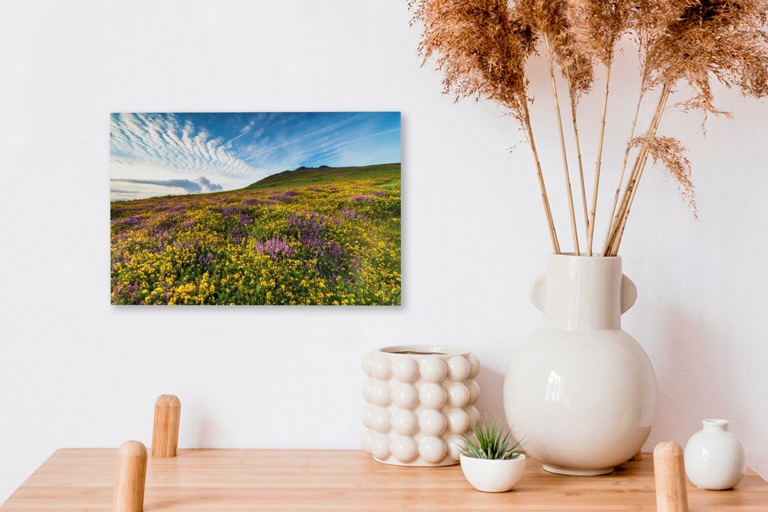 St), Wildblumen OneMillionCanvasses® cm Coast National Pembrokeshire im Leinwandbild Wandbild Aufhängefertig, Park (1 in Wanddeko, England, 30x20 Leinwandbilder,